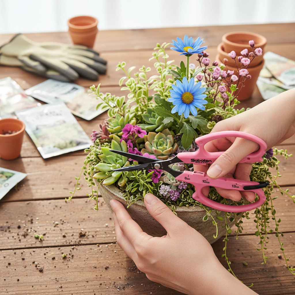 磁石の力で楽々 ぶどう鋏 オートマチックはさみで寄せ植え・ギャザリング作業