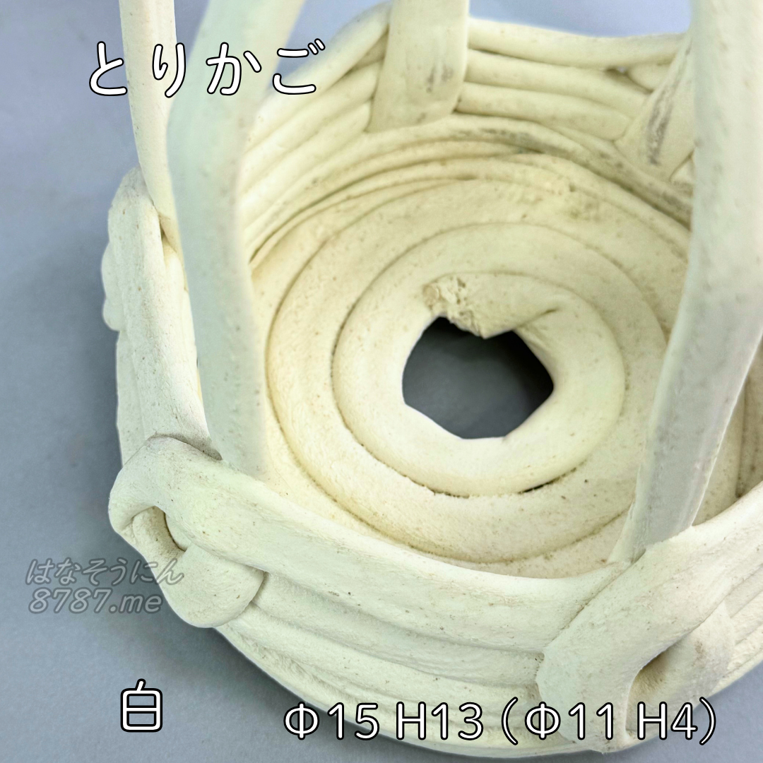 綱木紋鉢 とりかご 白 植え込み部詳細 はなそうにん オゼジュン先生のプランツギャザリング 寄せ植え用植木鉢