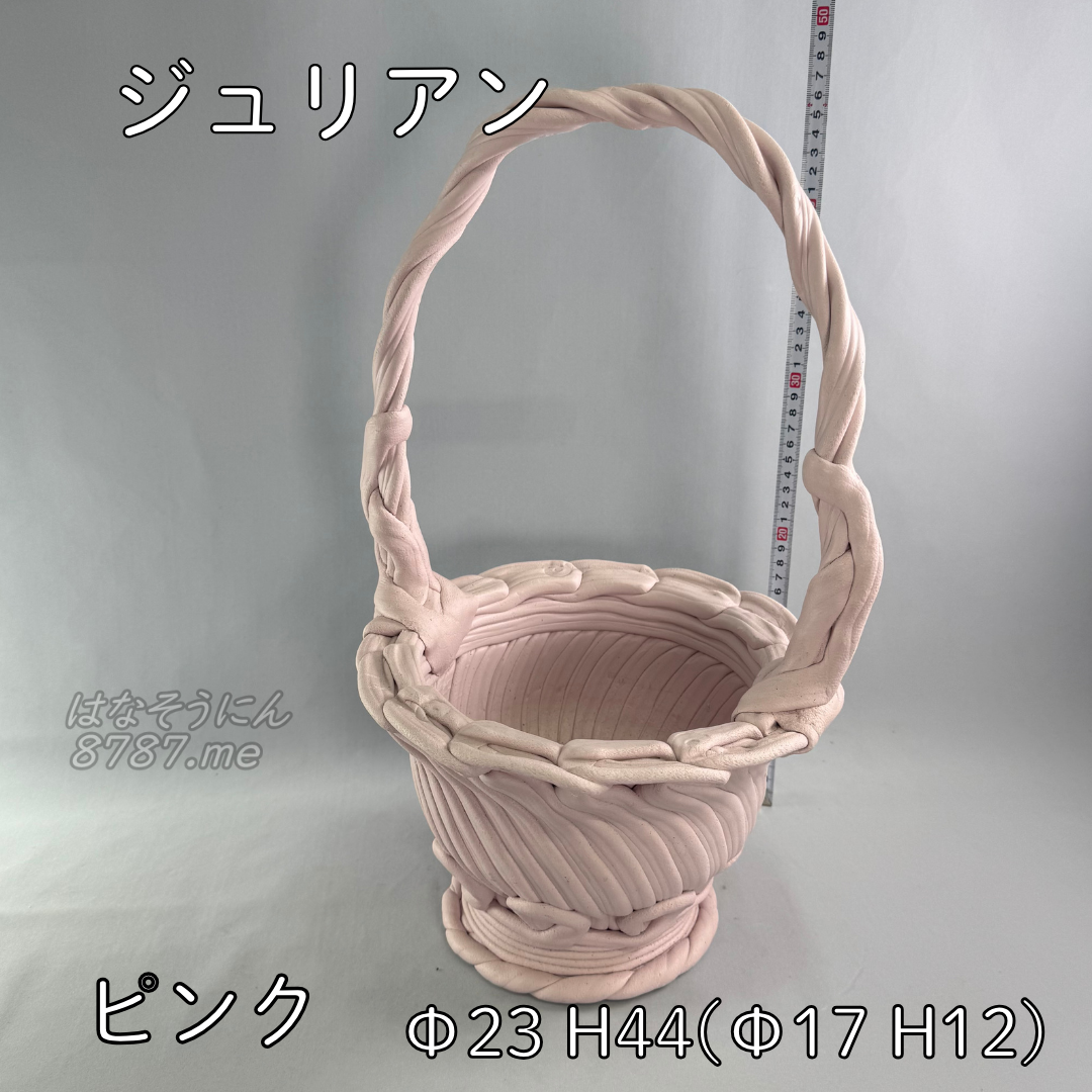 綱木紋鉢 ジュリアン ピンク メイン はなそうにん オゼジュン先生のプランツギャザリング 寄せ植え用植木鉢