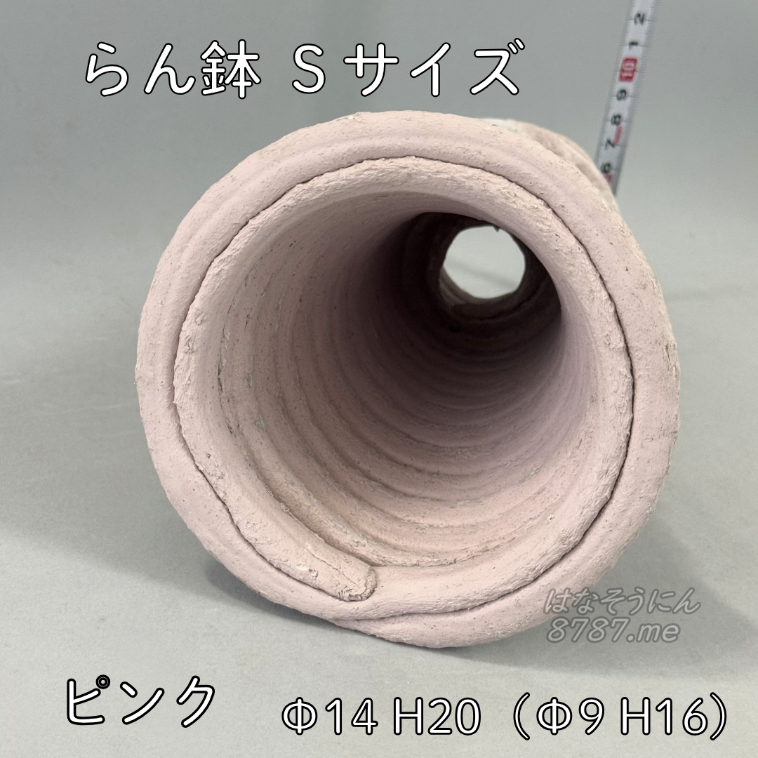 綱木紋鉢 らん鉢Sサイズ ピンク 上から見た鉢内部 はなそうにん オゼジュン先生のプランツギャザリング 寄せ植え用植木鉢