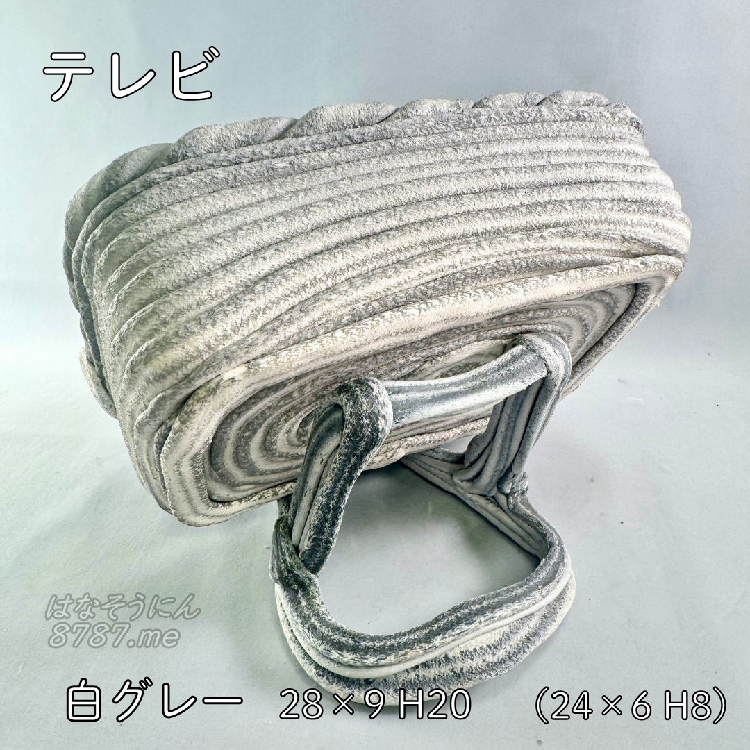 綱木紋鉢 テレビ型 白&グレー 後ろから はなそうにん オゼジュン先生のプランツギャザリング 寄せ植え用植木鉢