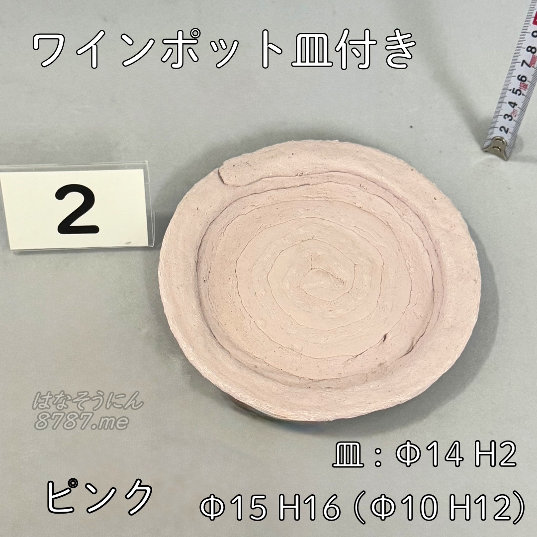 綱木紋鉢 ワインポット皿付き ピンク2 皿 はなそうにん オゼジュン先生のプランツギャザリング 寄せ植え用植木鉢